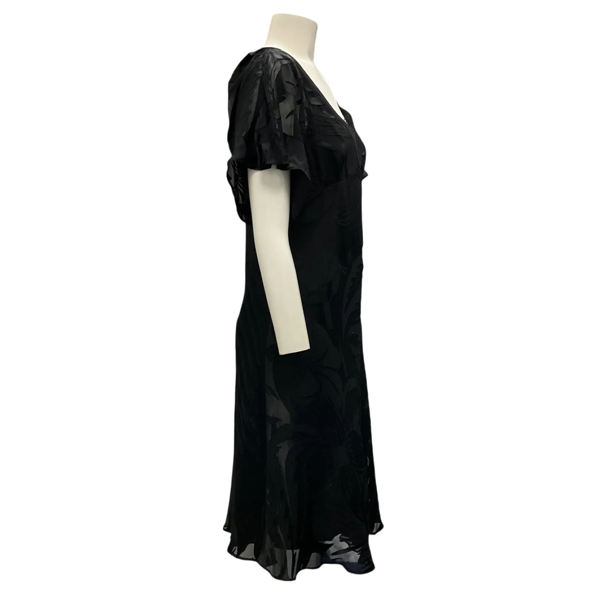 John Galliano Black Vintage Silk Midi Dress