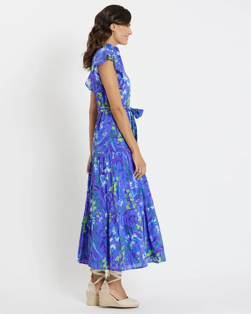 Jude Connally Mirabella Midi Dress - Painted Flower Field Iris