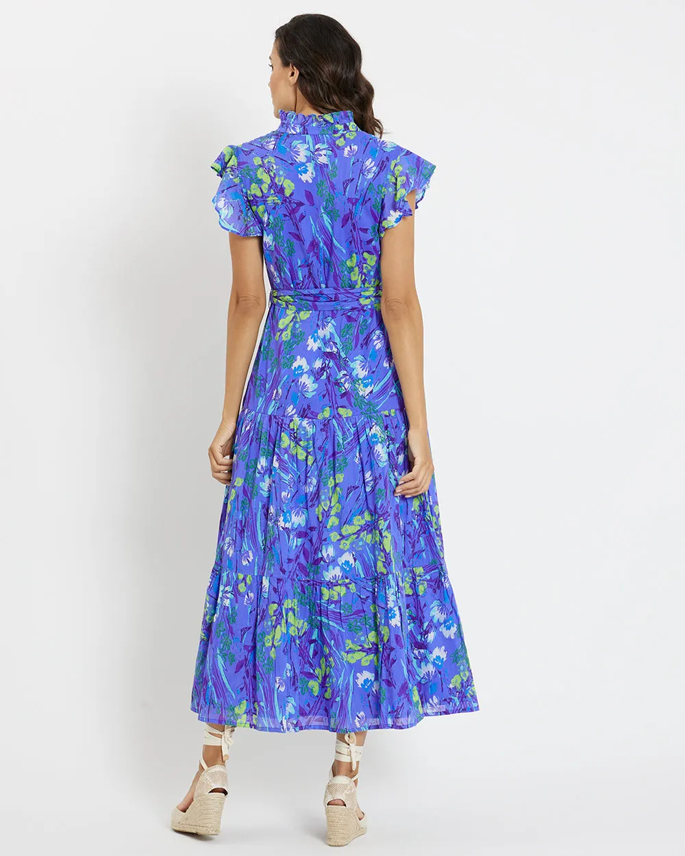 Jude Connally Mirabella Midi Dress - Painted Flower Field Iris