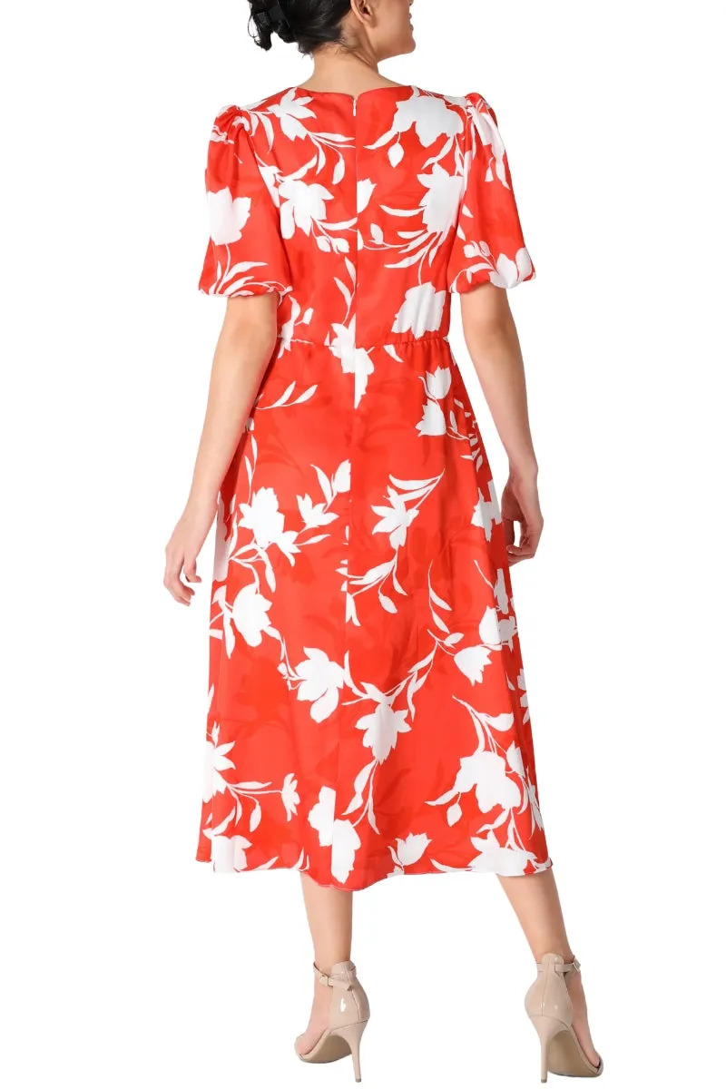 Julia Jordan Floral Balloon Sleeve Midi Dress