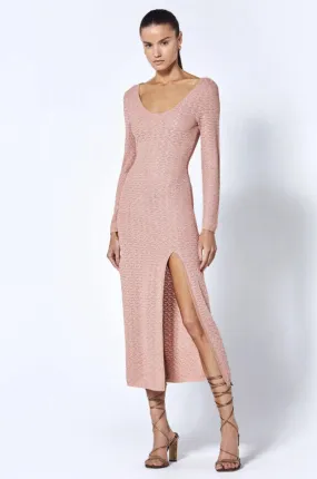 Juliane Knit Maxi Dress in Shimmer Pink