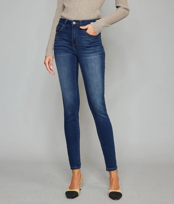 Kancan DARK WASH HIGH RISE SUPER SKINNY JEANS