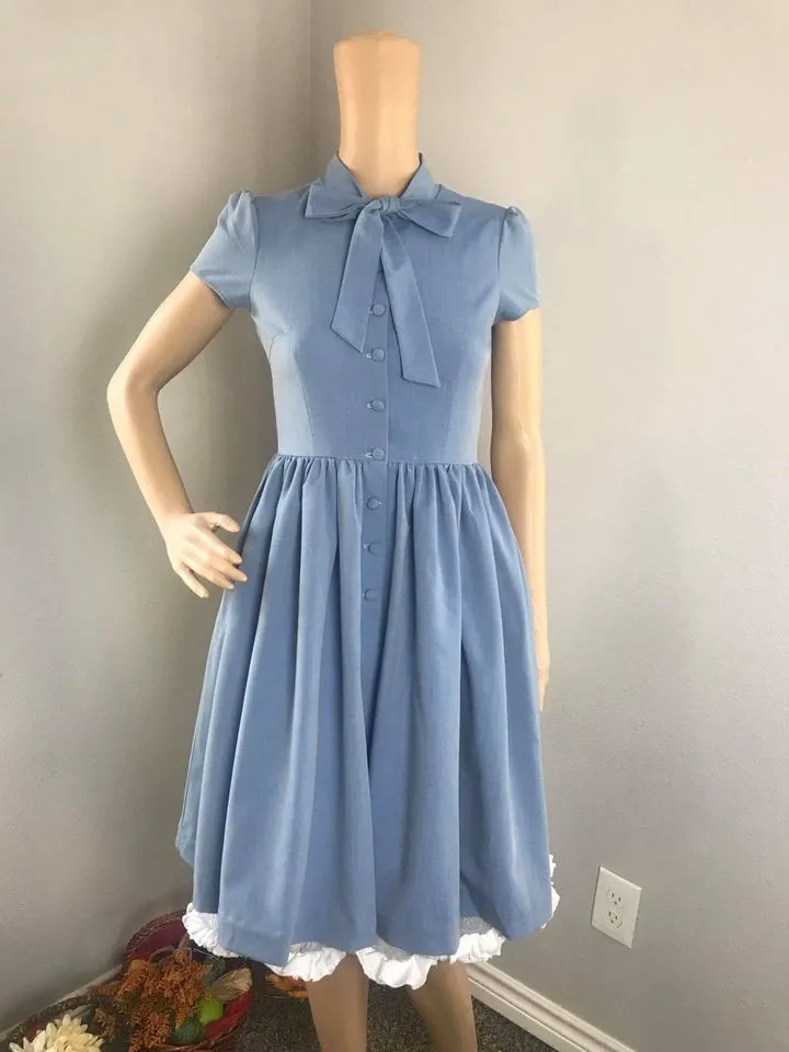 Kate Dress in Solid Blue