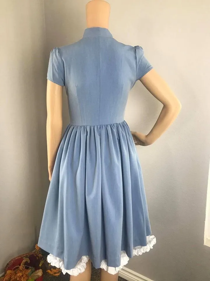 Kate Dress in Solid Blue