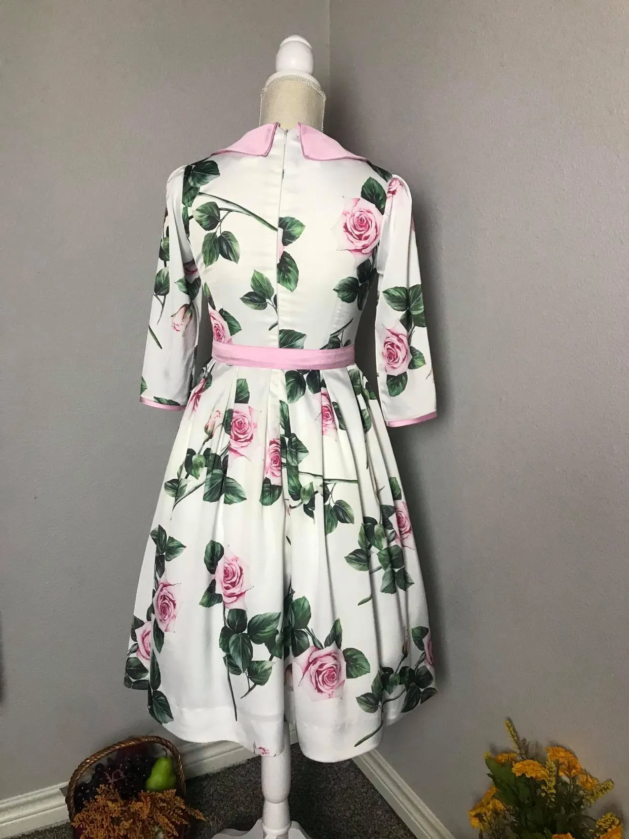 Kennedy Dress in Roses Silk