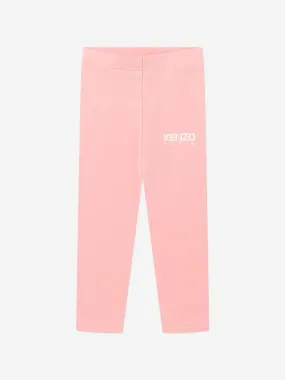 KENZO Girls Logo Print Leggings in Pink