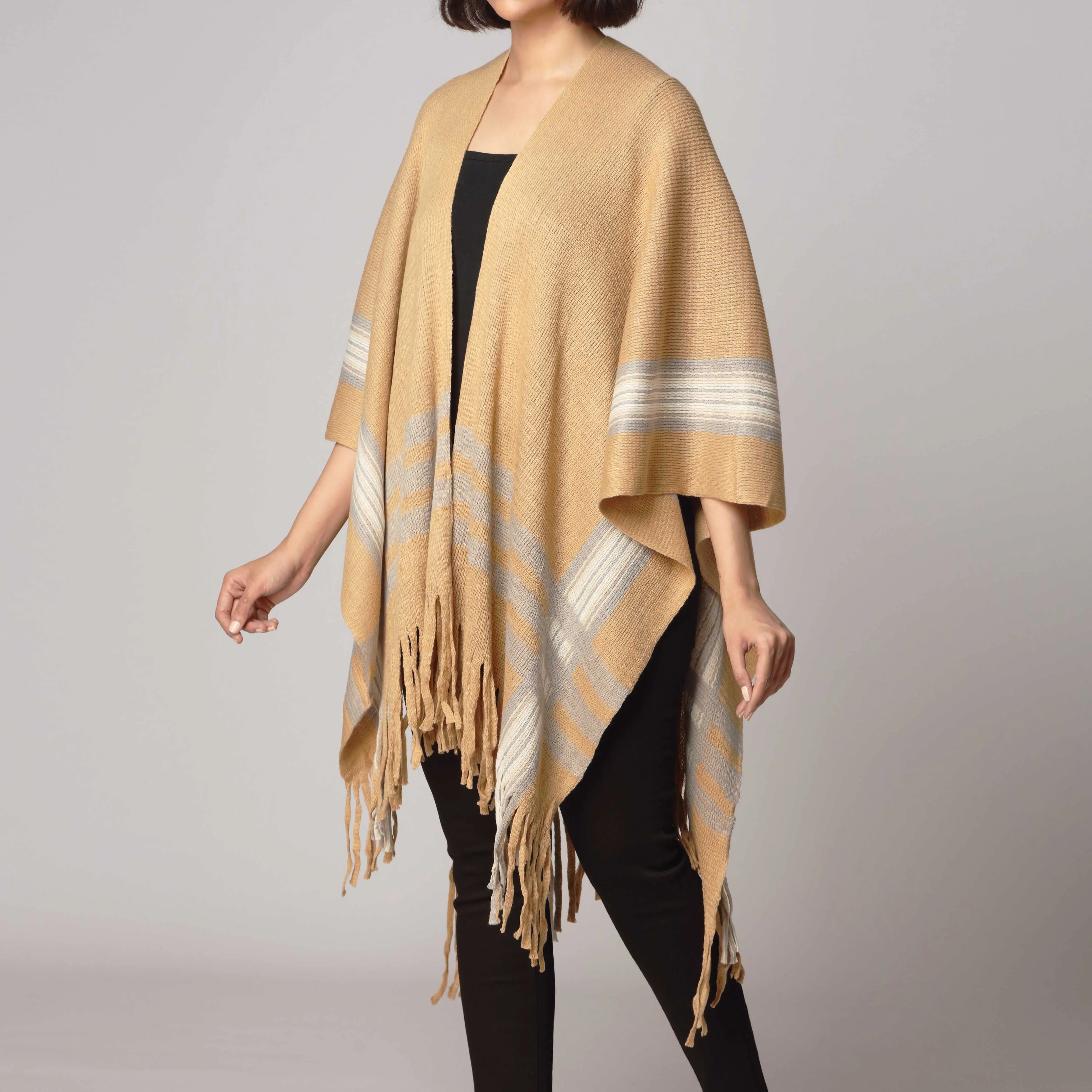 Khaki Cape Shawl PW2807