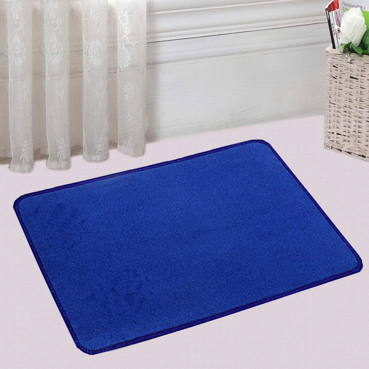 Kuber Industries Microfiber Anti Slip Bath Mat 22"x14", Sky Blue - CTKTC22012