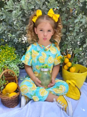 Lemon Fresh Ruffle Sleeve Jumpsuit