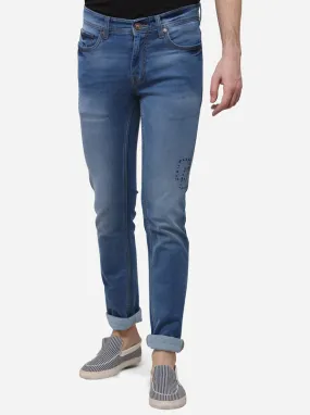 Light Blue Solid Slim Fit Jeans | JadeBlue