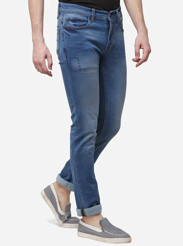 Light Blue Solid Slim Fit Jeans | JadeBlue