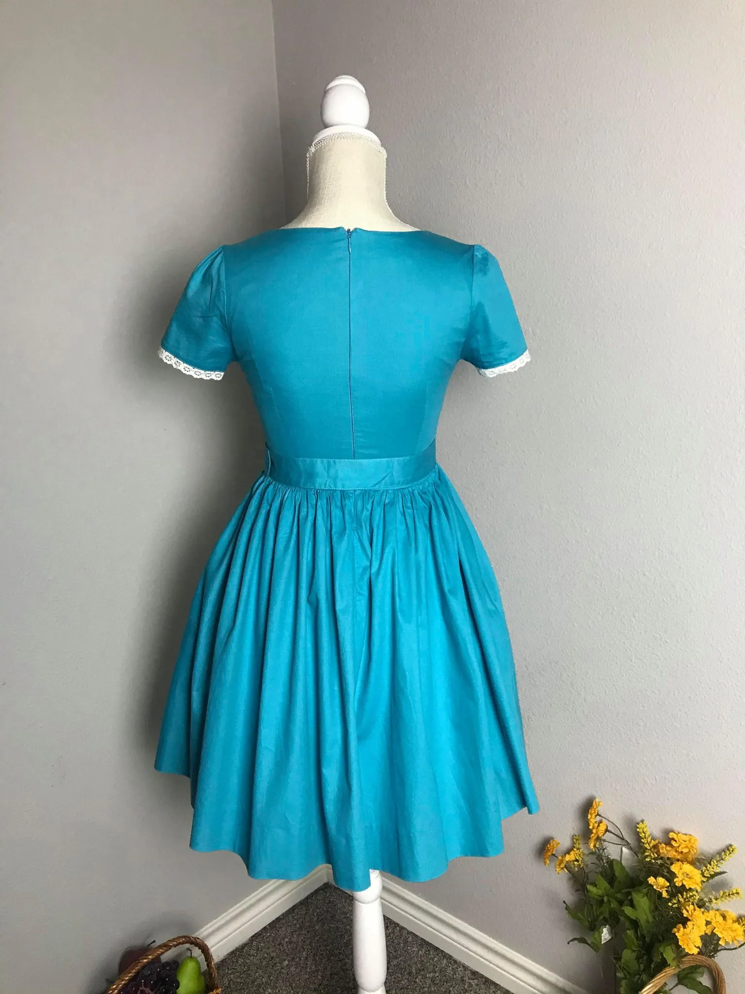 Lily Dress in "AQUA" Blue size S