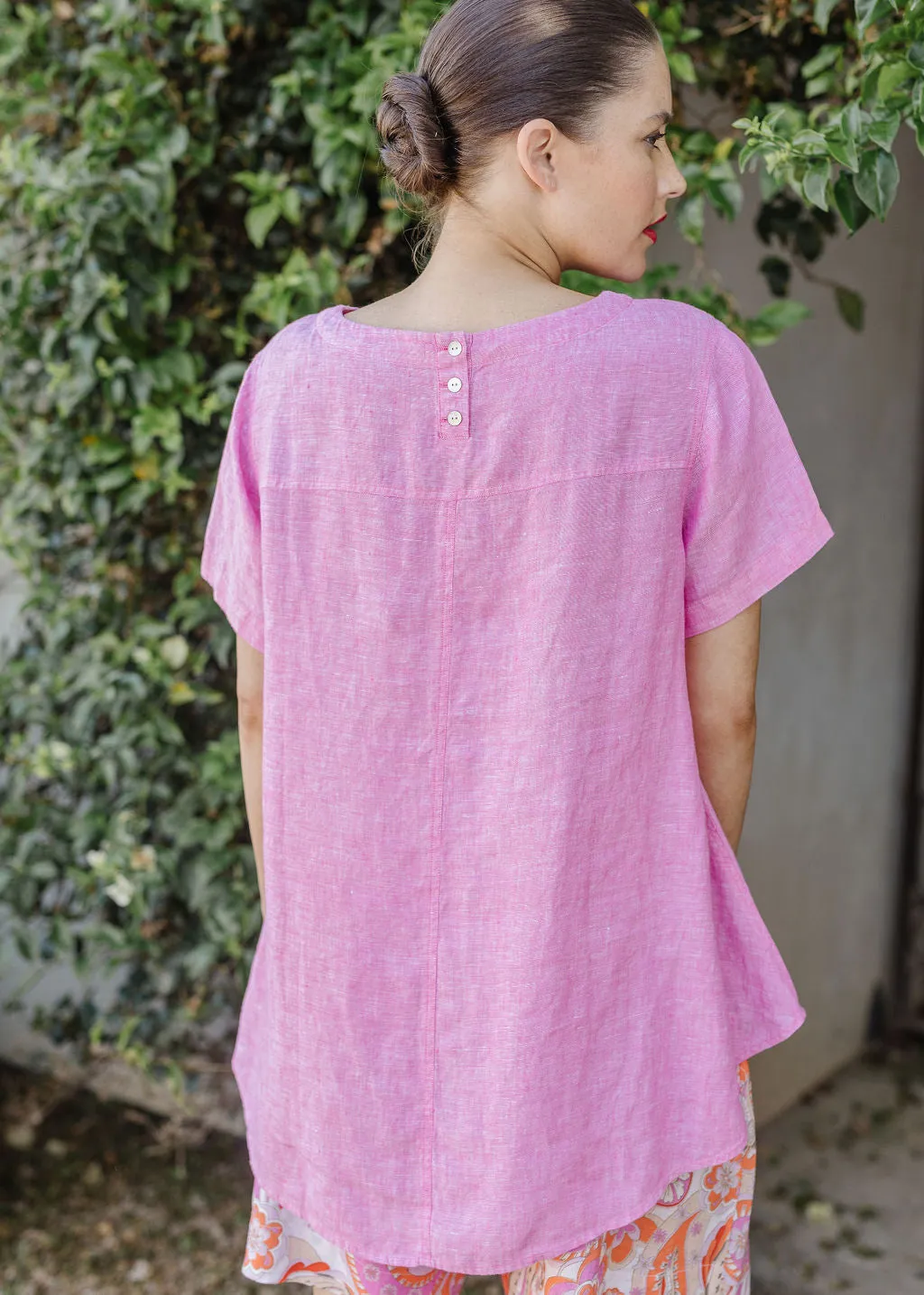 Linen Swing Top Bright Pink