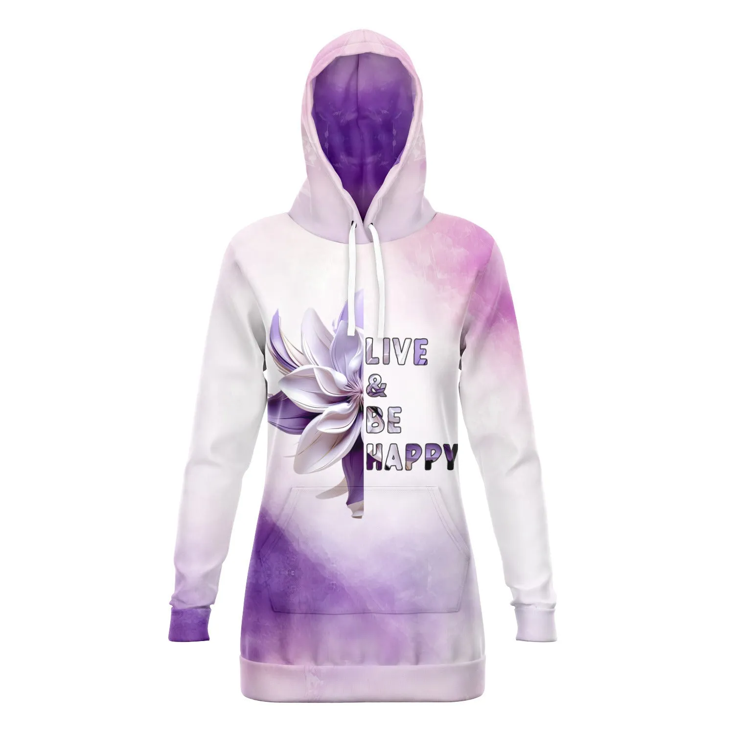 Longline Hoodie Joyful Petals