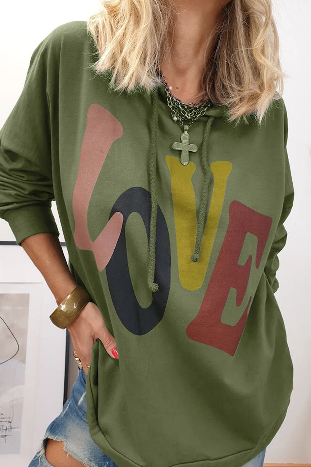 LOVE Dropped Shoulder Hoodie