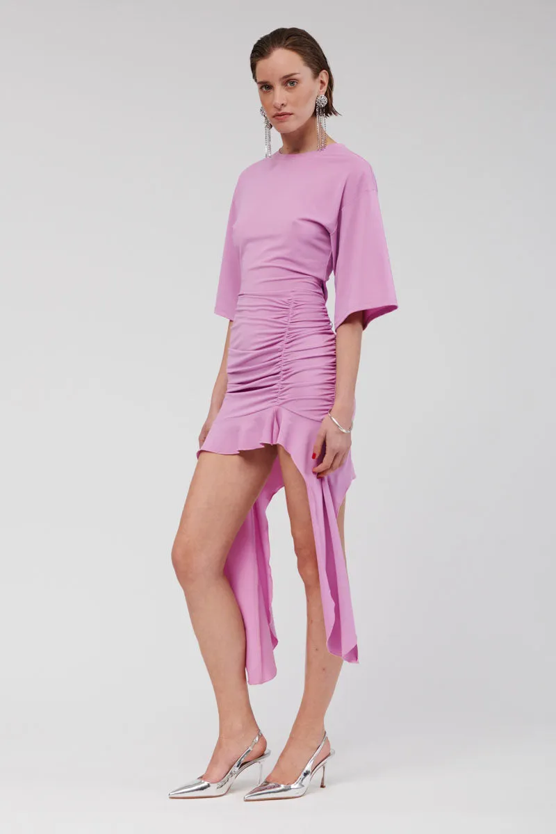 Lucia T-Shirt Ruched Mini Dress - Lilac