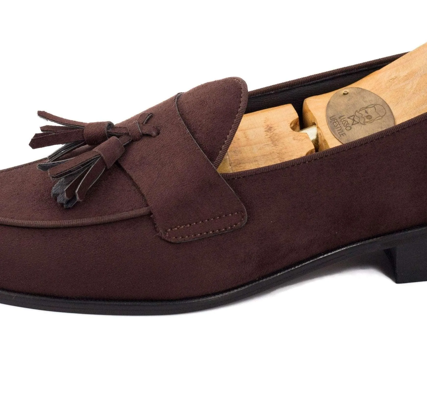 LUNA - BROWN SUEDE TASSEL SLIP-ON