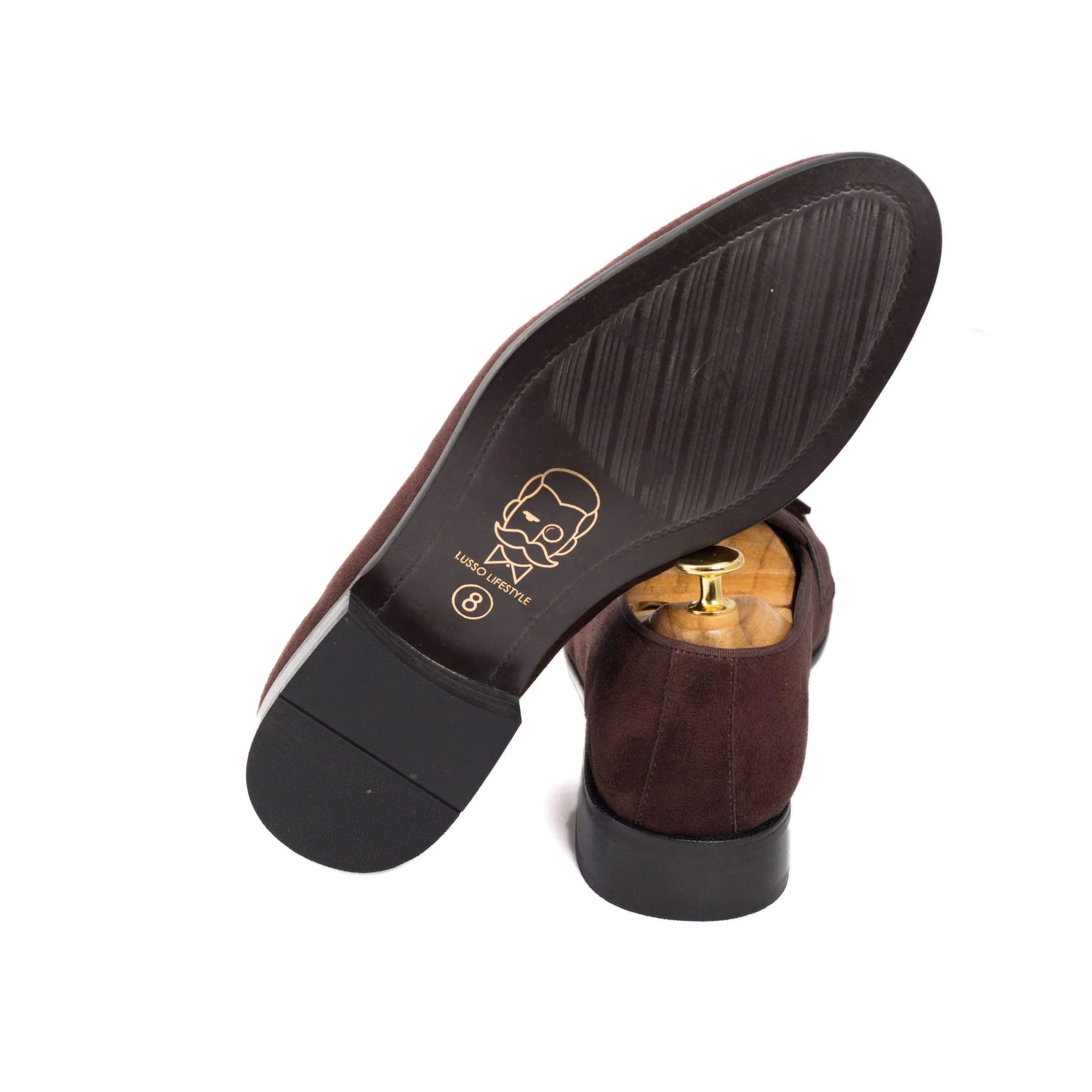 LUNA - BROWN SUEDE TASSEL SLIP-ON