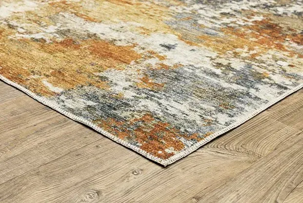 Malibu MAL05 Blue/Gold Rug