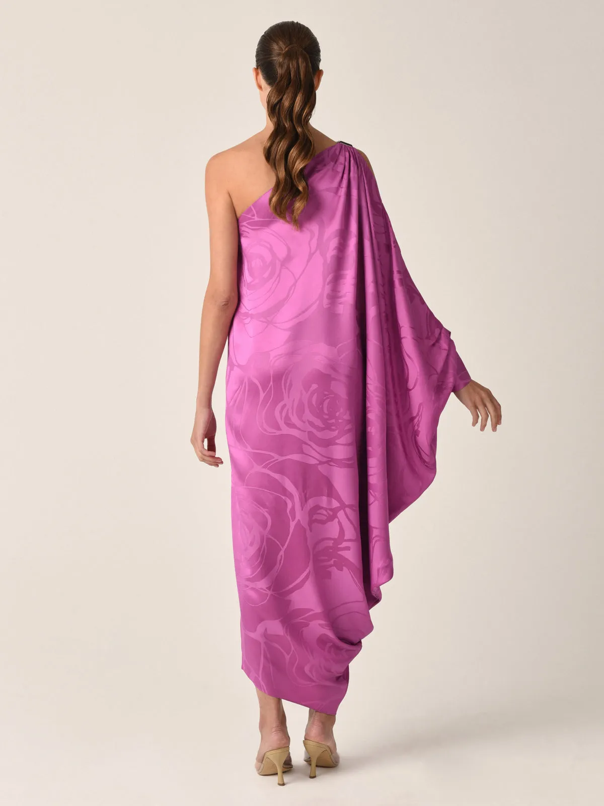 Marcelin Dress Magenta Orchid Jacquard