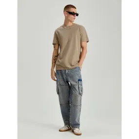 Marine Wide Leg Cargo Jeans