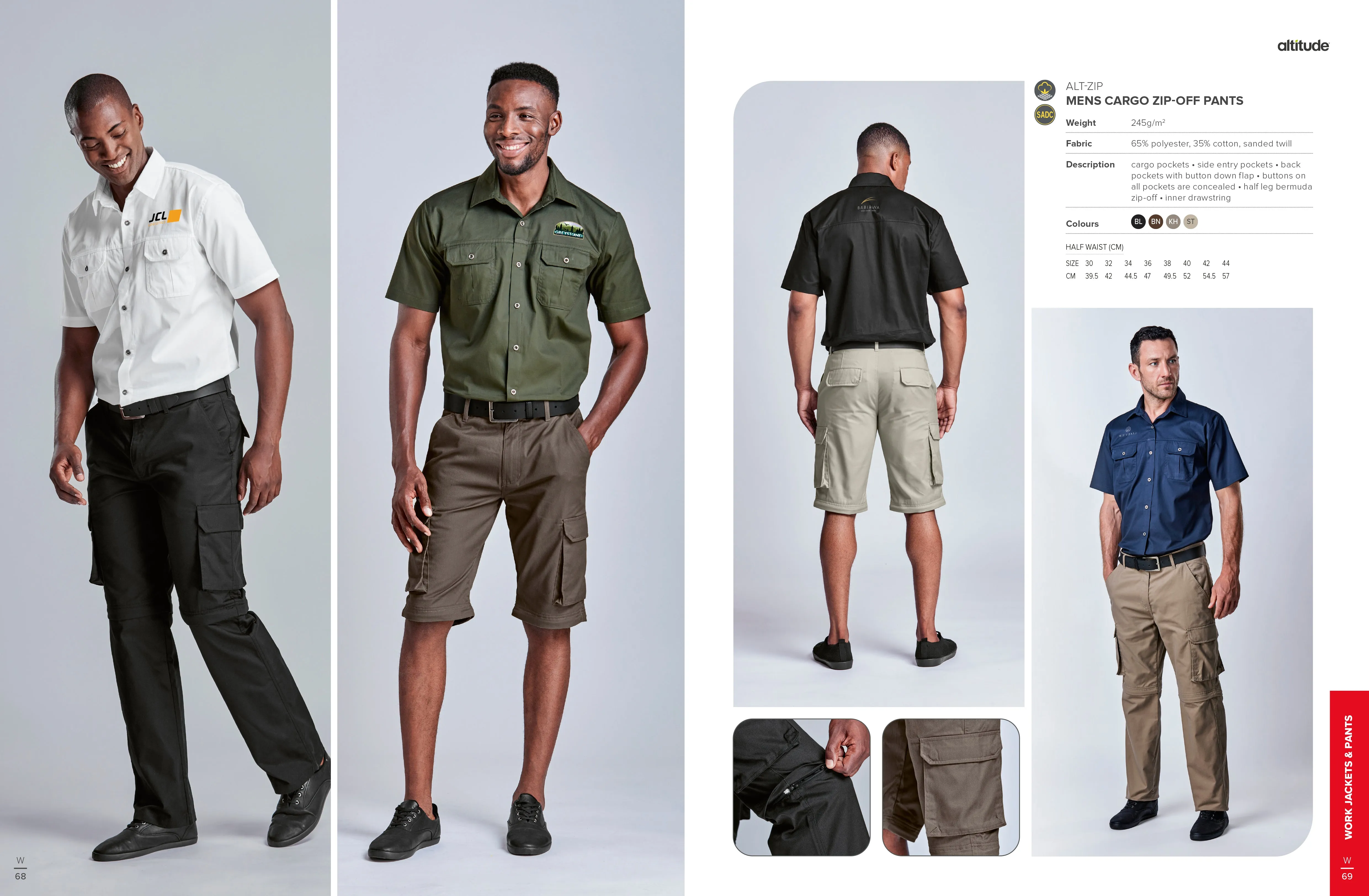 Mens Cargo Zip Off Pants