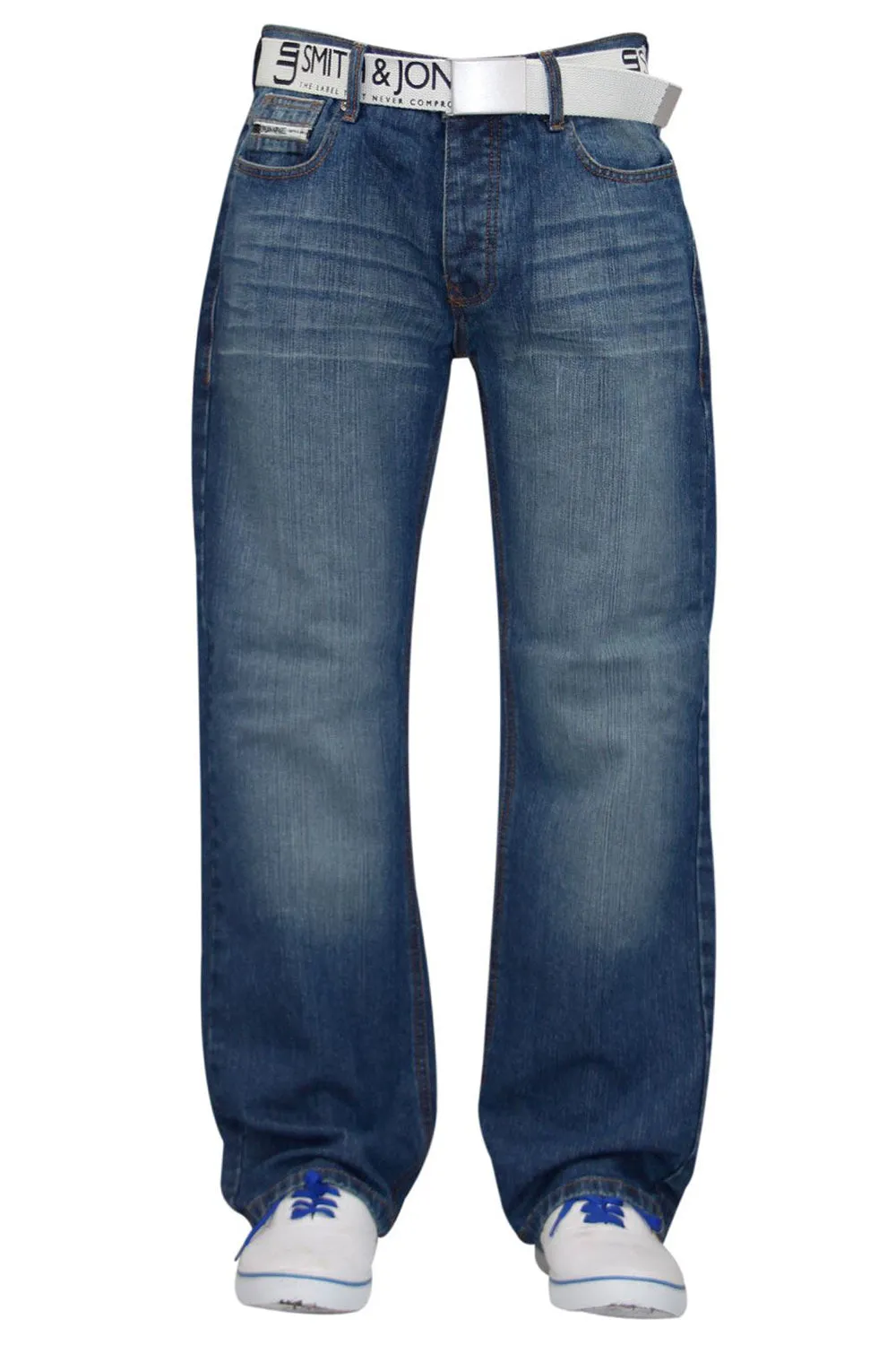 Mens Enrico Cotton Jeans with Belt