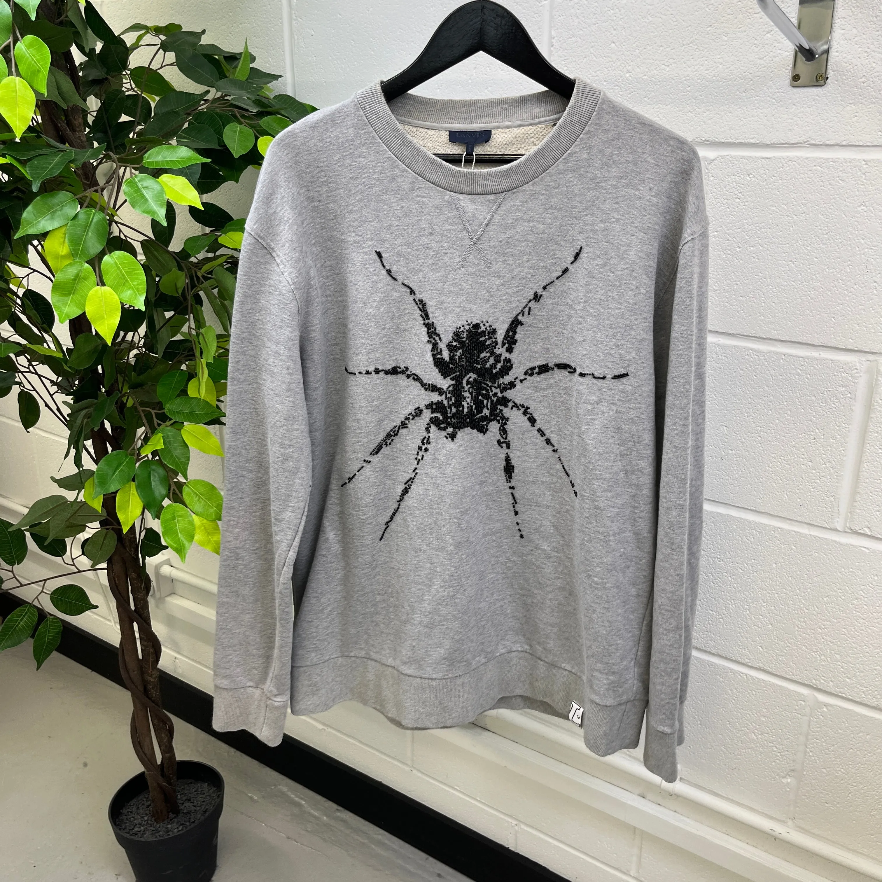 Men's Spider Logo Sweatshirt Grey Size XL