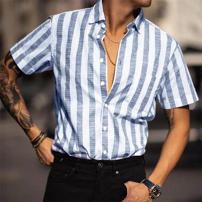 Men's Striped Short Sleeve Shirt