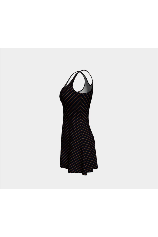 Micro V Stripes Flare Dress