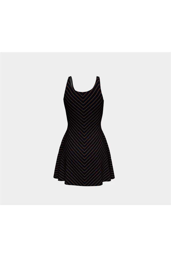 Micro V Stripes Flare Dress