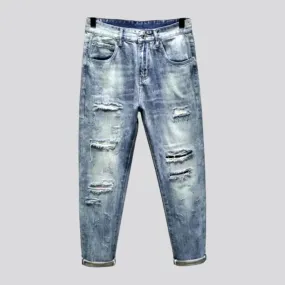 Mid-waist men's loose jeans