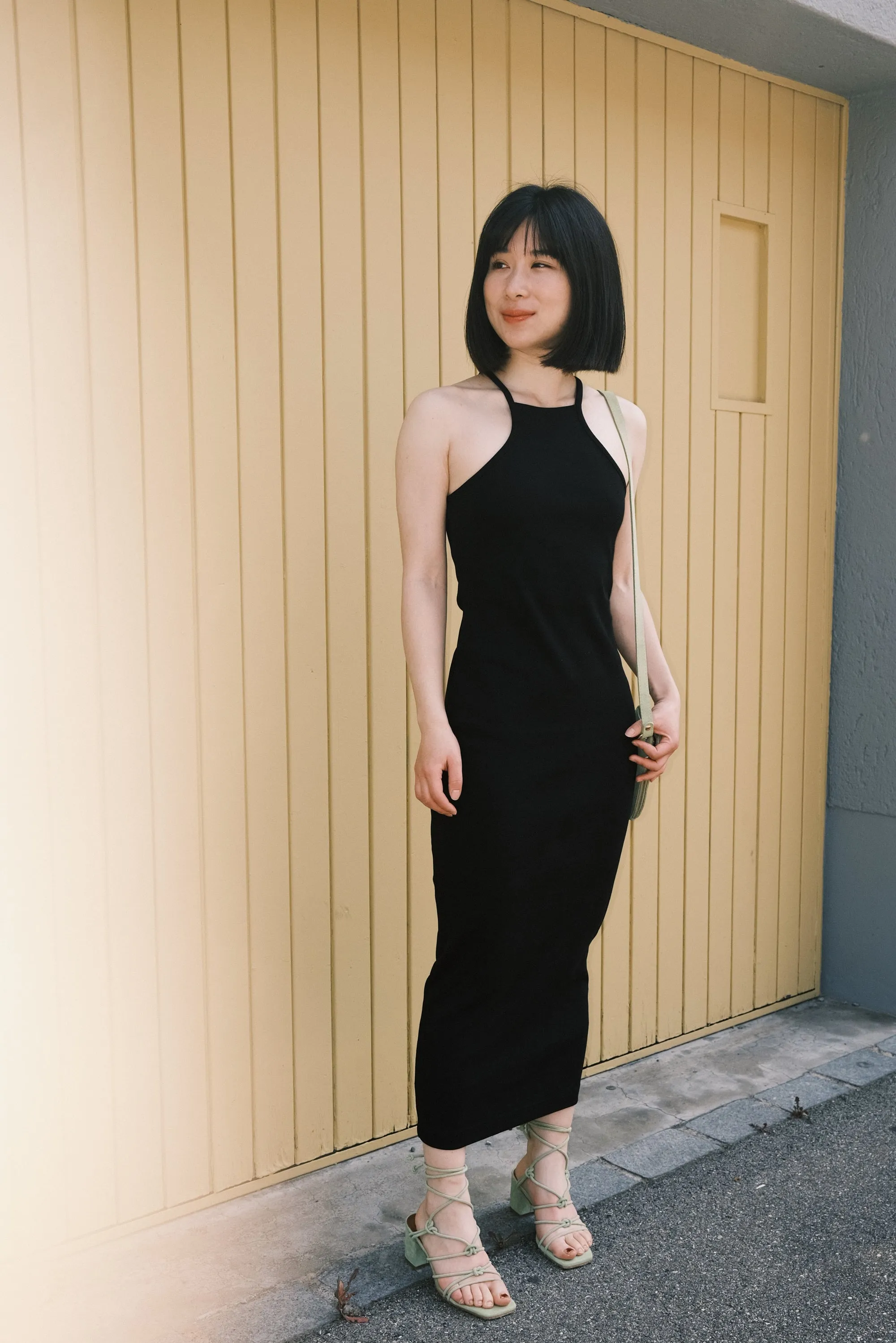 midi knit dress - elita - black