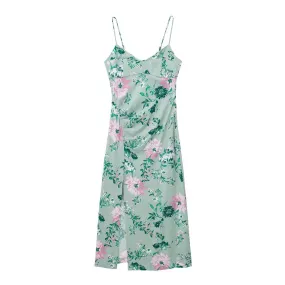 Mint Blossom Floral Slip Midi Dress