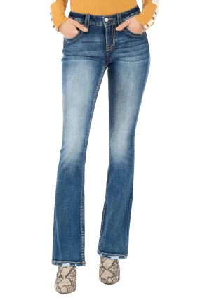 Miss Me Heaven Wing Mid Rise Boot Cut Jeans