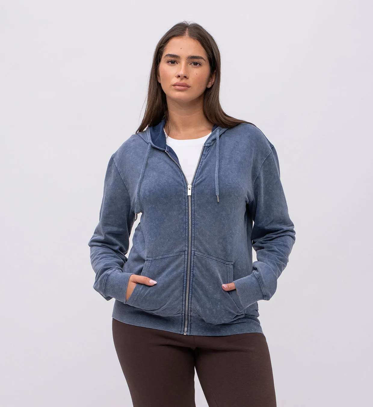 Mist Terry Hoody   Zipper Vintage Wach Women