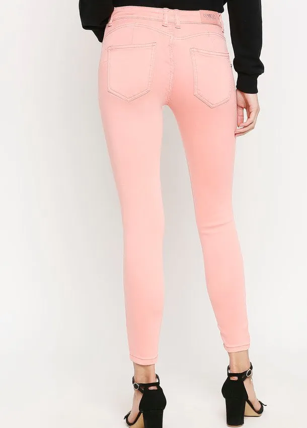 Montreal Peach Color Push Up Jeans