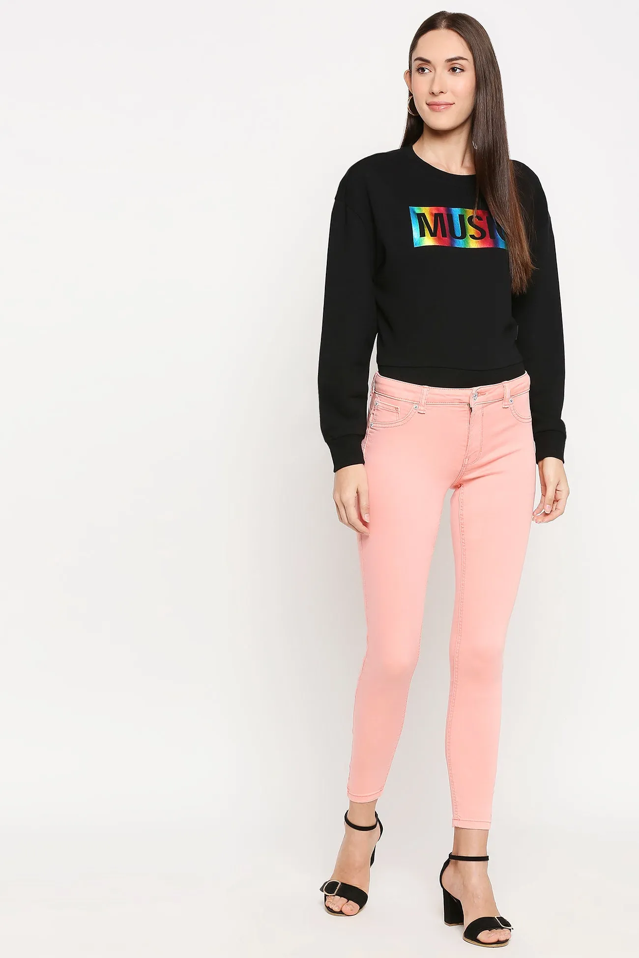 Montreal Peach Color Push Up Jeans