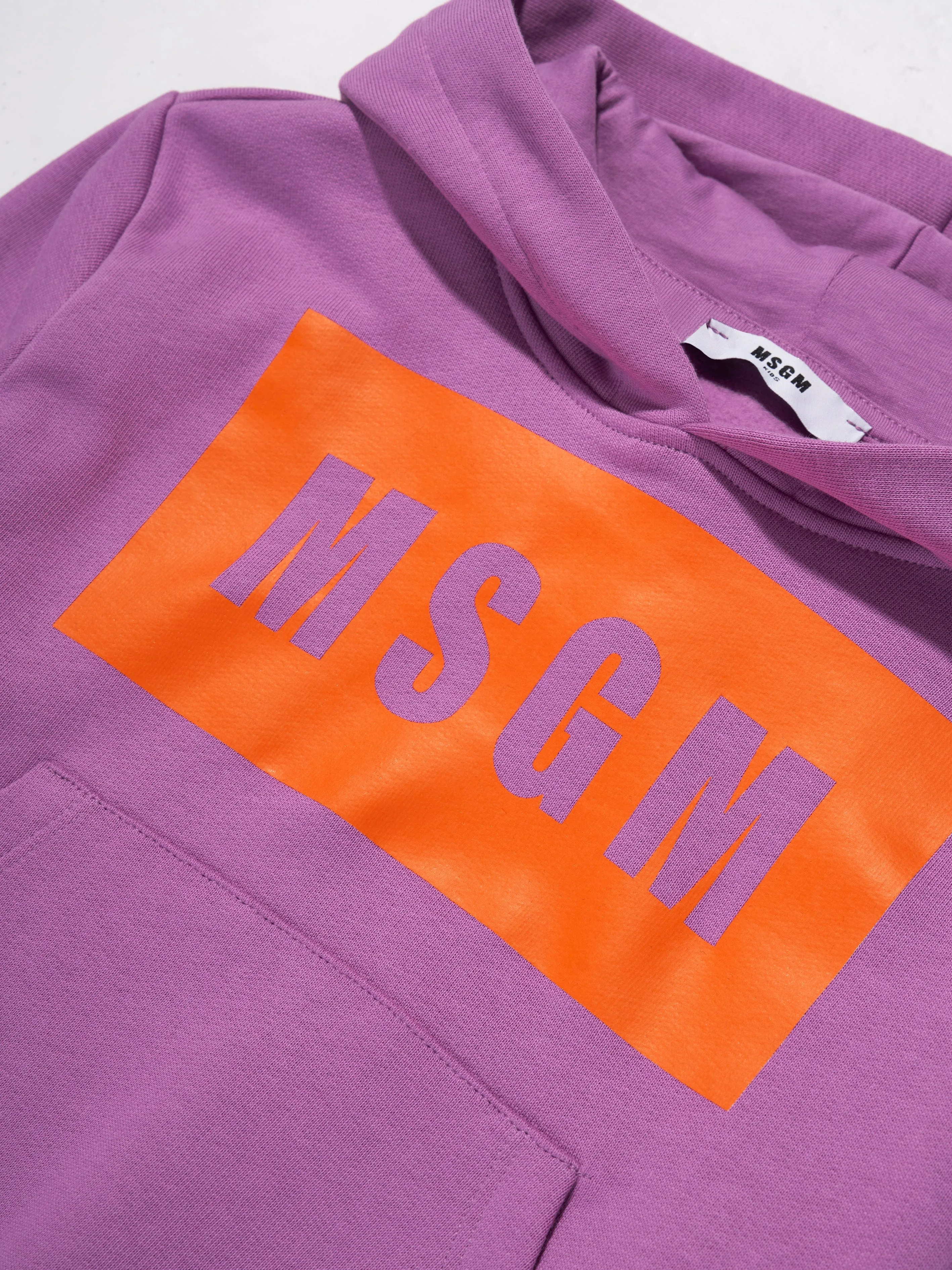 MSGM Kids Logo Hoodie in Purple