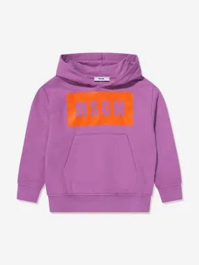 MSGM Kids Logo Hoodie in Purple