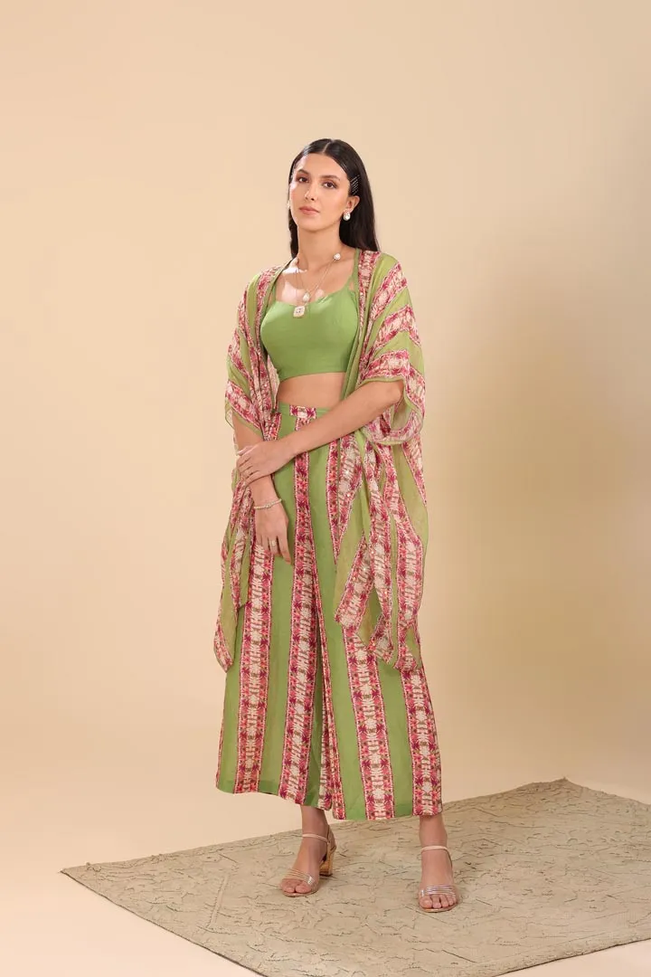 Naqsh Embellished Palazzo set with cape