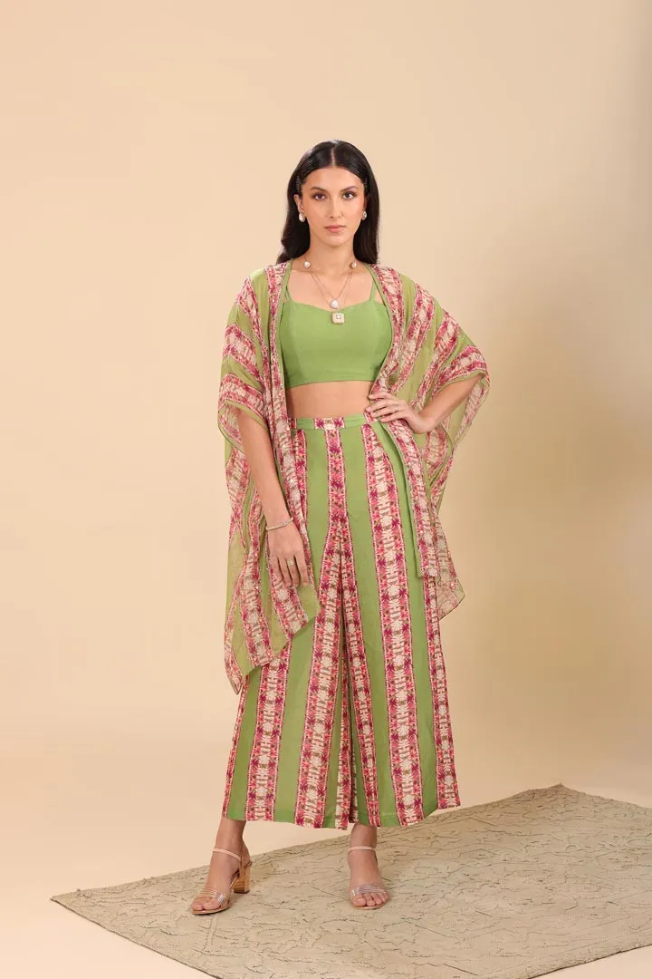 Naqsh Embellished Palazzo set with cape