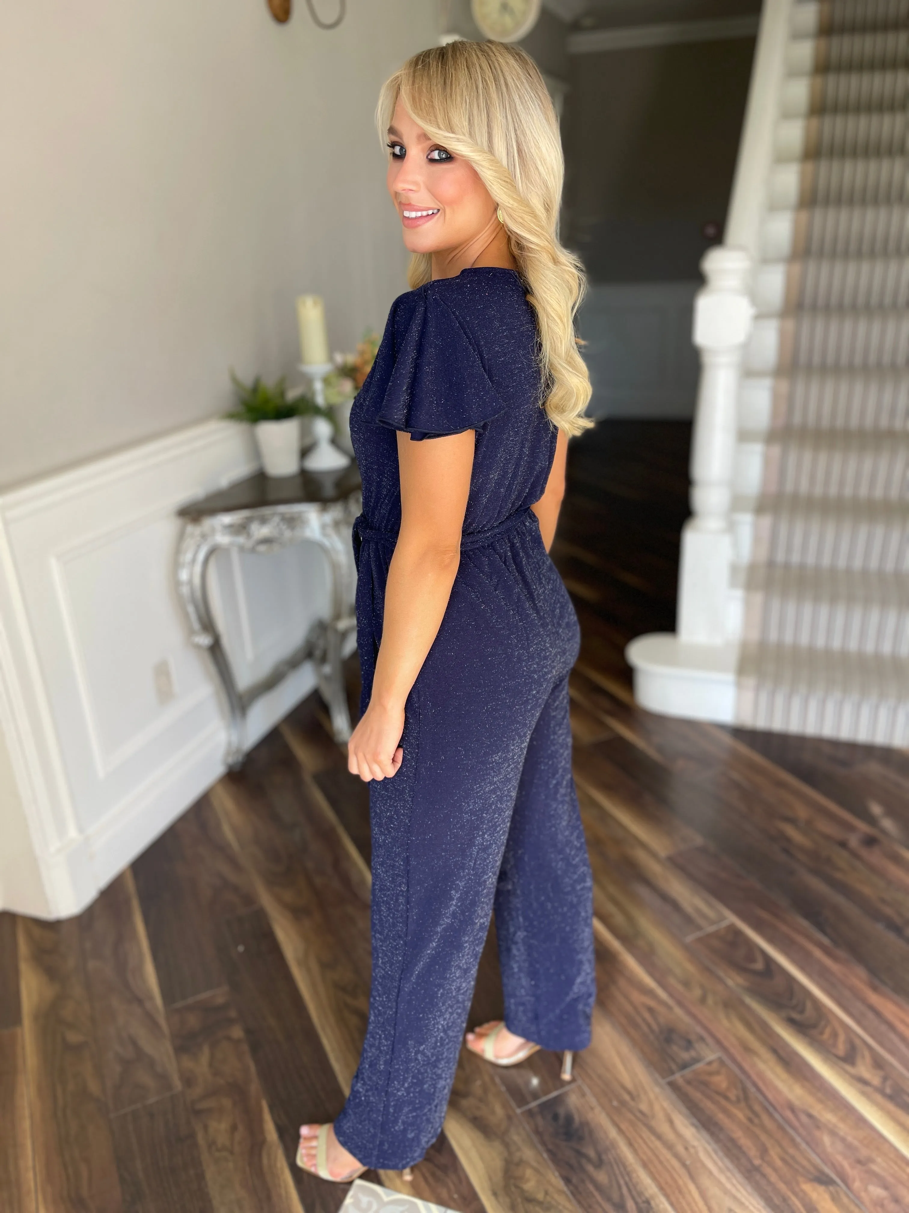 Navy Sparkle Jumpsuit