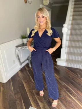 Navy Sparkle Jumpsuit