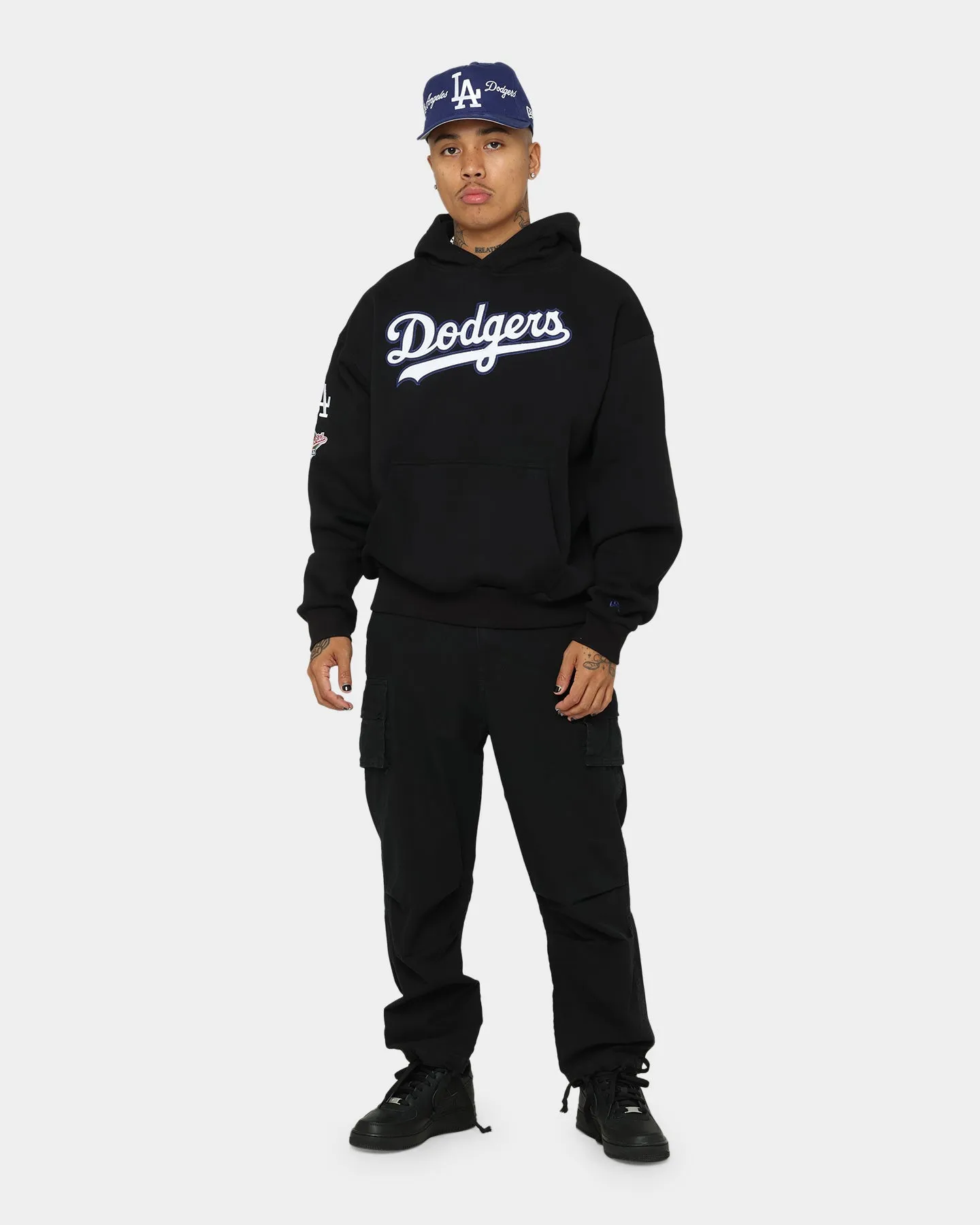 New Era Los Angeles Dodgers Lockstitch Script Hoodie Black