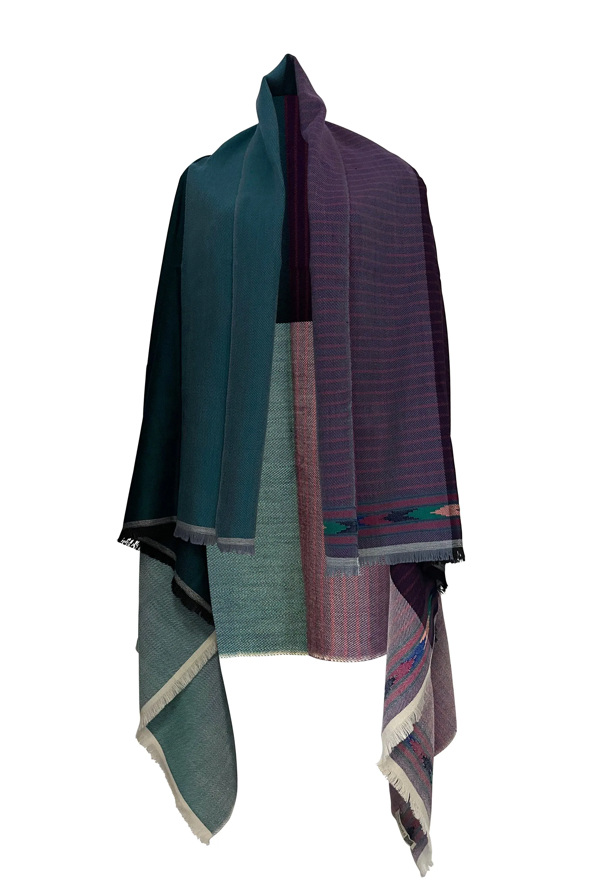 NEW! Light Wool Cape Fusion Teal Purple