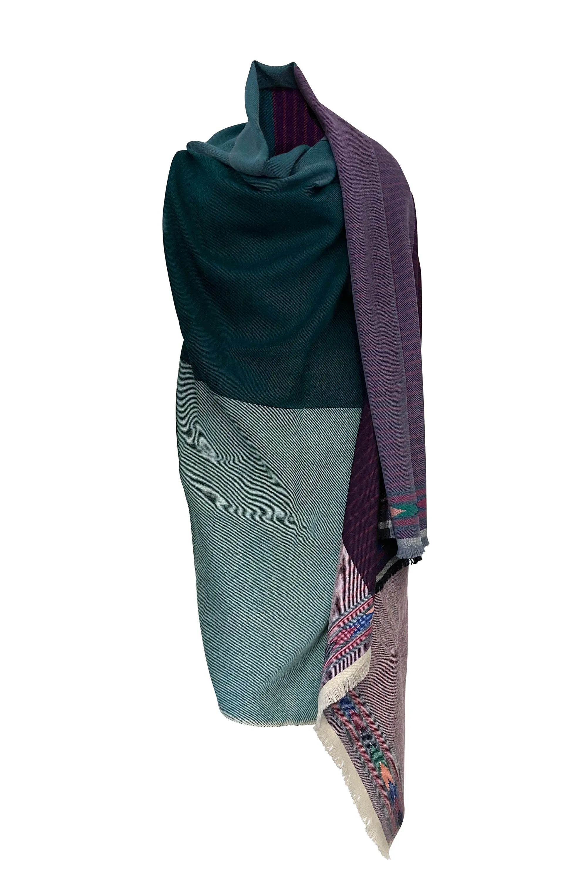 NEW! Light Wool Cape Fusion Teal Purple