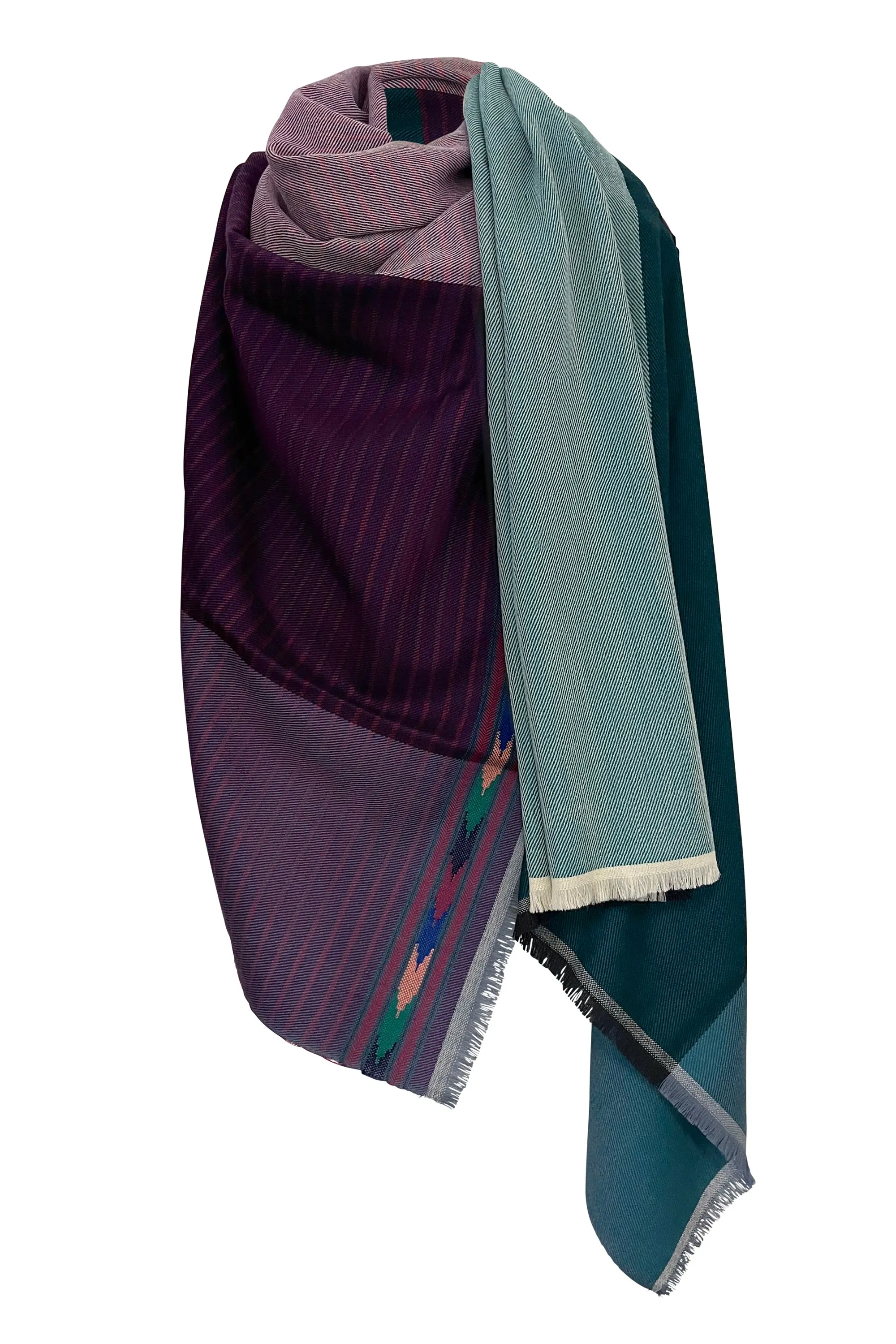 NEW! Light Wool Cape Fusion Teal Purple