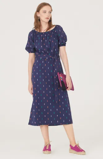 NICE THINGS - Midi Bordado Print Embroidery Dress