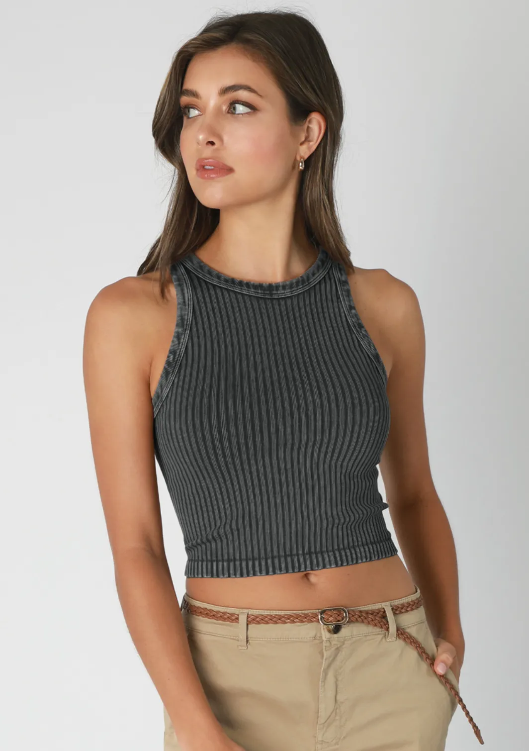 Nikibiki Vintage Wide Ribbed Tank Top